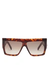 Celine Chunky Rectangle Acetate Sunglasses In Brown