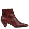 ALDO CASTAGNA RED PYTHON LEATHER ANKLE BOOT,2fdb8540-5f1a-515c-5bc6-00431082cd7f