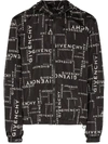 GIVENCHY BLACK MEN'S LOGO PRINT WINDBREAKER JACKET,BM00C412DS