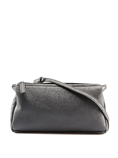 Givenchy Pandora Grained Leather Small Bag In Grey