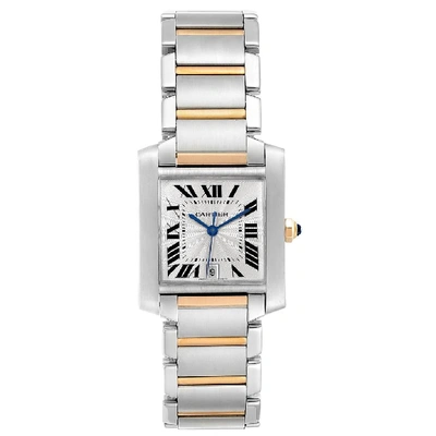 Cartier Tank Francaise Steel Yellow Gold Silver Dial Mens Watch W51005q4 In Not Applicable