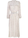 ADAM LIPPES WHITE WOMEN'S SPECKLE PRINT CHIFFON MAXI DRESS,F19706PF