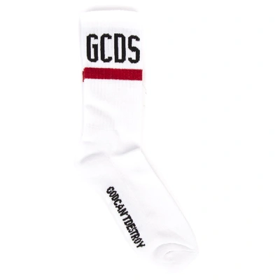 Gcds White Elastic Cotton Short Socks