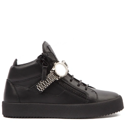 Giuseppe Zanotti Quintin High Top Black Leather Sneaker