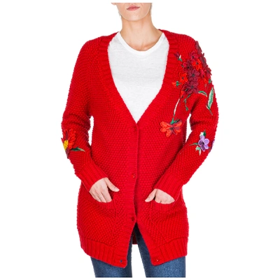 Blumarine Women's Cardigan Sweater In Red
