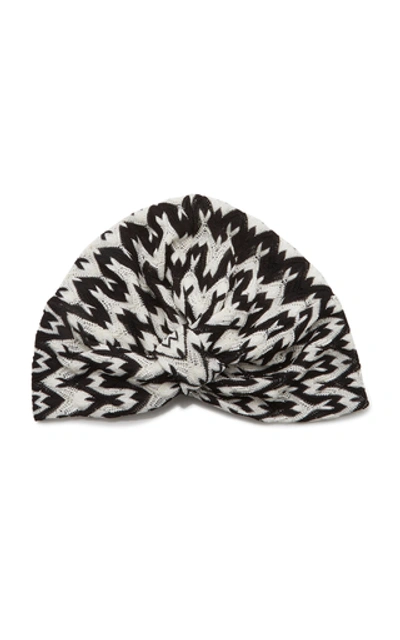 Missoni Black And White Printed Turban In Black/white