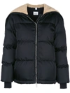 BURBERRY EXTENDED NECKLINE LOGO ZIPPED JACKET