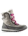 Sorel Whitney Short Faux-fur Lace-up Boots In Quarry