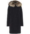 Woolrich Modern Vail Fur-trim Down Coat In Black