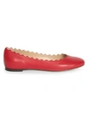Chloé Lauren Leather Ballet Flats In Tulip Red