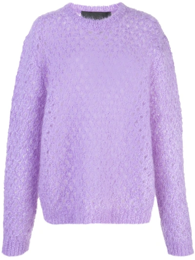 Marc Jacobs Long Sleeve Knitted Jumper In Purple