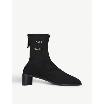 Acne Studios Bertine Suede Boots In Black