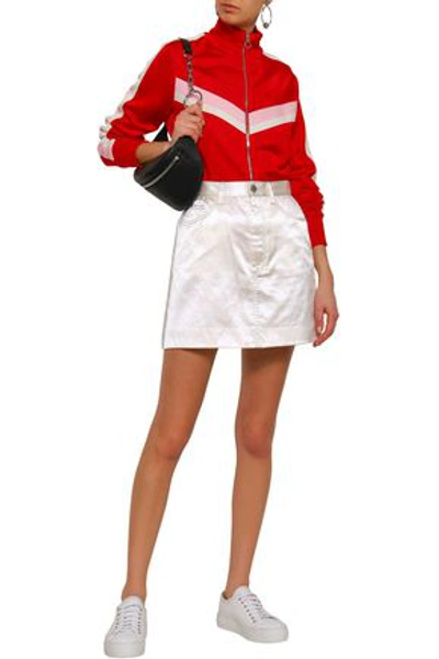 Marc Jacobs Appliquéd Cotton-blend Satin Mini Skirt In White