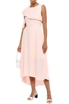 MAJE RUFFLED CREPE MIDI DRESS,3074457345620973237