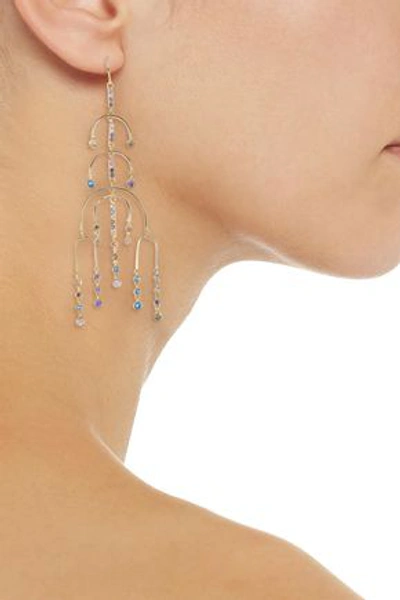 Noir Jewelry Woman 14-karat Gold-plated Crystal Earrings Gold