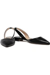 PAUL ANDREW LEATHER SLINGBACK POINT-TOE FLATS,3074457345621637010