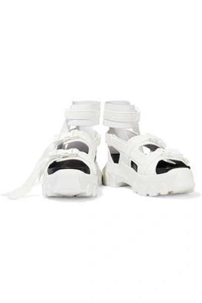 Rick Owens Woman Hiking Spartan Leather Platform Sandals White