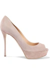 SERGIO ROSSI SERGIO ROSSI WOMAN ALTON SUEDE PLATFORM PUMPS PASTEL PINK,3074457345621162281