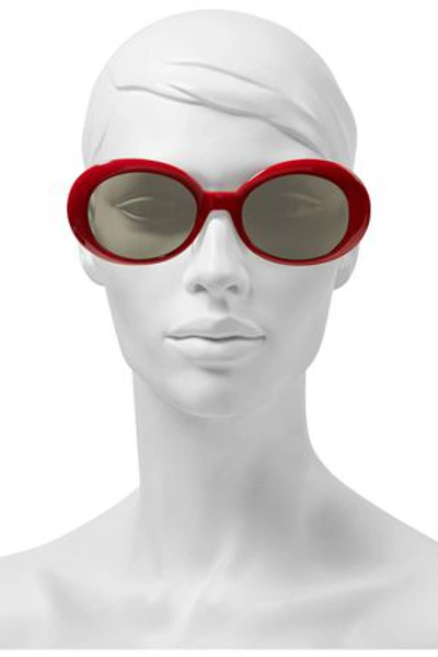 Saint Laurent Woman Round-frame Acetate Sunglasses Red