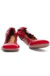 SEE BY CHLOÉ SEE BY CHLOÉ WOMAN JANE PATENT-LEATHER BALLET FLATS CRIMSON,3074457345620727286