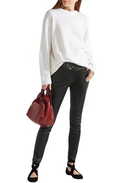 The Row Woman Maddly Leather Skinny Pants Black