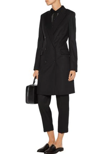 Theory Woman Irima Double-breasted Wool-blend Coat Black