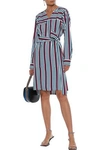 DEREK LAM BELTED STRIPED TWILL SHIRT DRESS,3074457345620809280