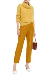 MANSUR GAVRIEL CROPPED COTTON AND SILK-BLEND TAFFETA TAPERED PANTS,3074457345620771778