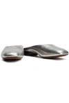 Alexa Chung 10mm Baba Metallic Leather Mules In Silver