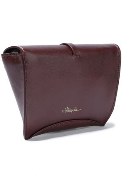 3.1 Phillip Lim Woman Hudson Crystal-embellished Textured-leather Shoulder Bag Burgundy