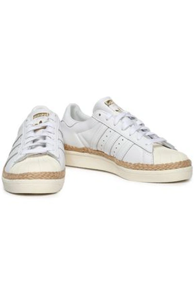 Adidas Originals Woman Superstar 80s New Bold Jute-trimmed Leather Sneakers  White | ModeSens