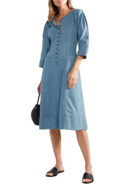 Apiece Apart Woman Fernwood Cotton-chambray Midi Dress Light Blue