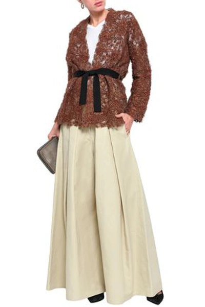 Brunello Cucinelli Woman Jacquard-knit Cardigan Brown