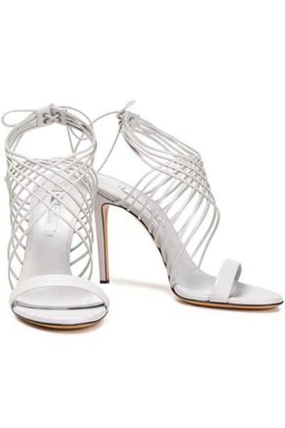 Casadei Woman Leather Sandals Stone In White