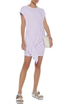 CURRENT ELLIOTT THE PACIFIC AVE RUFFLED LINEN AND COTTON-BLEND JERSEY MINI DRESS,3074457345620974696