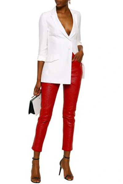 Derek Lam 10 Crosby Woman Cropped Patent-leather Skinny Pants Crimson