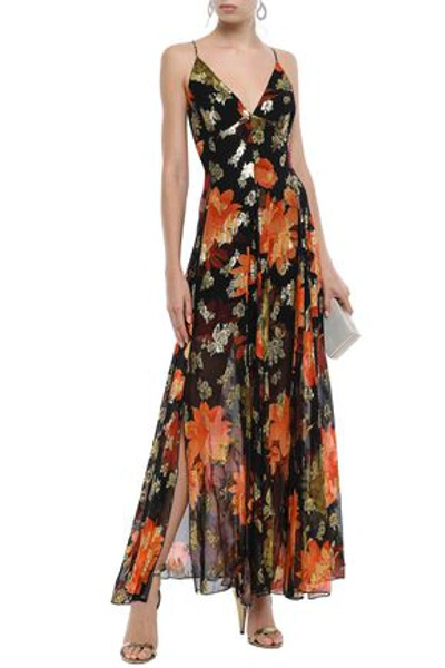 Haney Woman Silk-blend Chiffon Maxi Dress Black