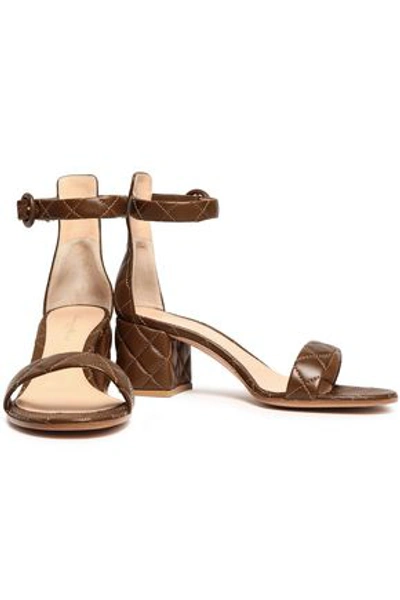Gianvito Rossi Woman Versilia Driver Quilted Leather Sandals Brown