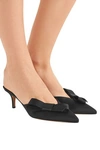 Gianvito Rossi Bow-embellished Satin Mules In Black