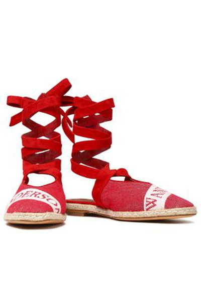 Jw Anderson J.w.anderson Woman Embellished Canvas Espadrilles Red