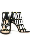 JIMMY CHOO TINA STUDDED CUTOUT SUEDE SANDALS,3074457345620656230