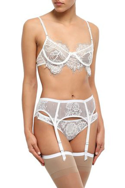 Id Sarrieri I.d. Sarrieri Woman Embroidered Tulle Suspender Belt White