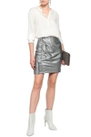 Iro Annabel Metallic Mini Skirt In Silver