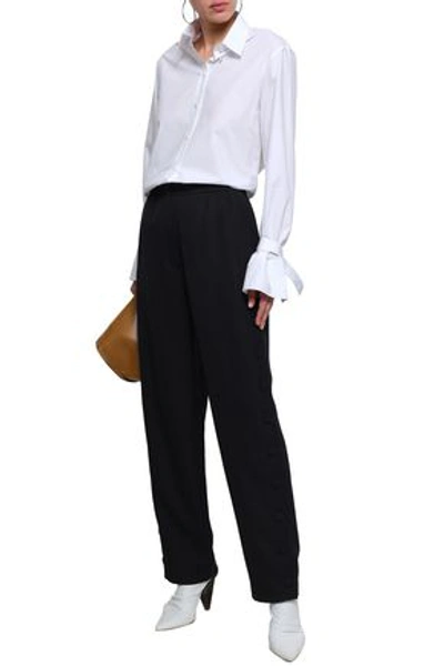 Joseph Odon Snap-detailed Twill Straight-leg Trousers In White