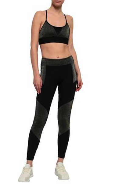 Koral Woman Trifecta Paneled Metallic Stretch Sports Bra Black