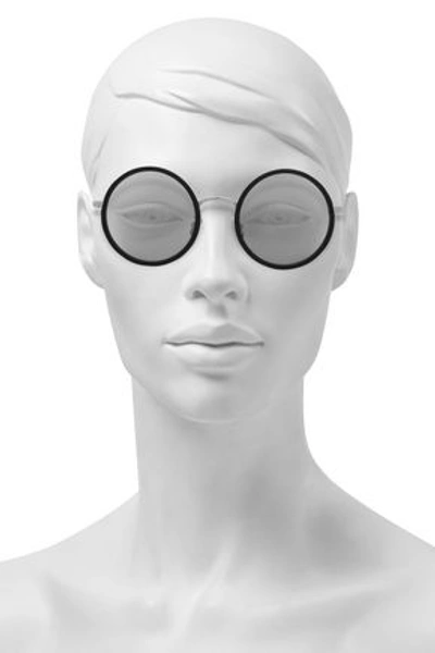 Linda Farrow Woman Round-frame Silver-tone Mirrored Sunglasses Silver In Black