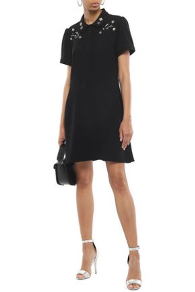 decorated mini dress in black by mcq alexander mcqueen Alexander McQueen Black and Floral Mini Dress sz 8 l Michael's Luxury  Consignment  Michael's Consignment NYC