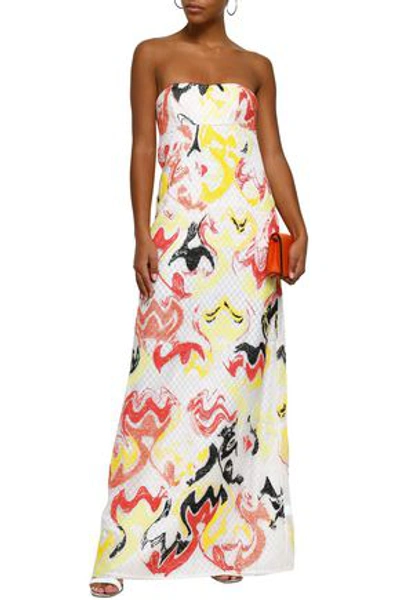 Missoni Woman Embellished Embroidered Silk Maxi Dress White