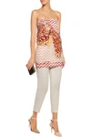 MISSONI MISSONI WOMAN SEQUIN-EMBELLISHED SILK-BLEND ORGANZA AND CROCHET-KNIT TOP PINK,3074457345620046660