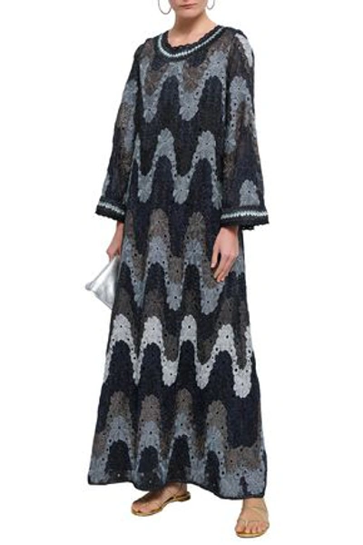 Missoni Woman Metallic Crochet-knit Maxi Dress Navy